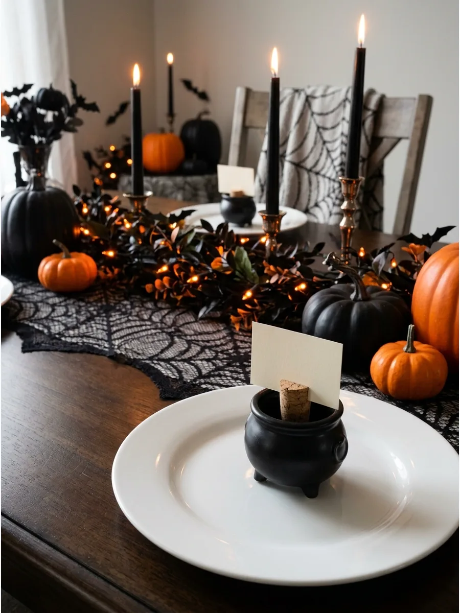 8. Miniature Cauldron Place Cards