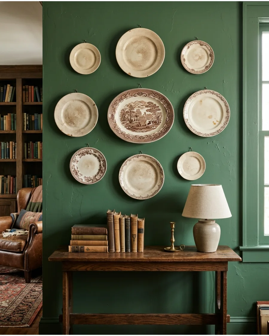 17. Antique Plate Gallery Wall