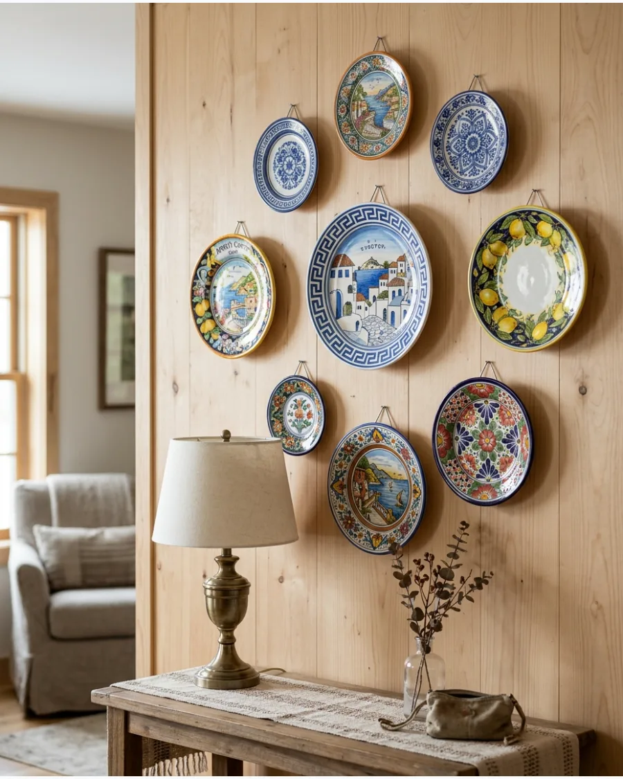 19. Travel Souvenir Plate Display