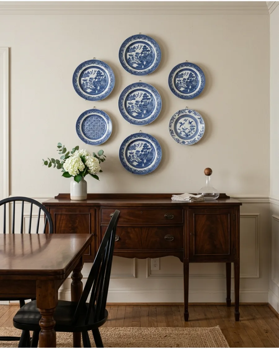 21. Blue and White Plate Wall