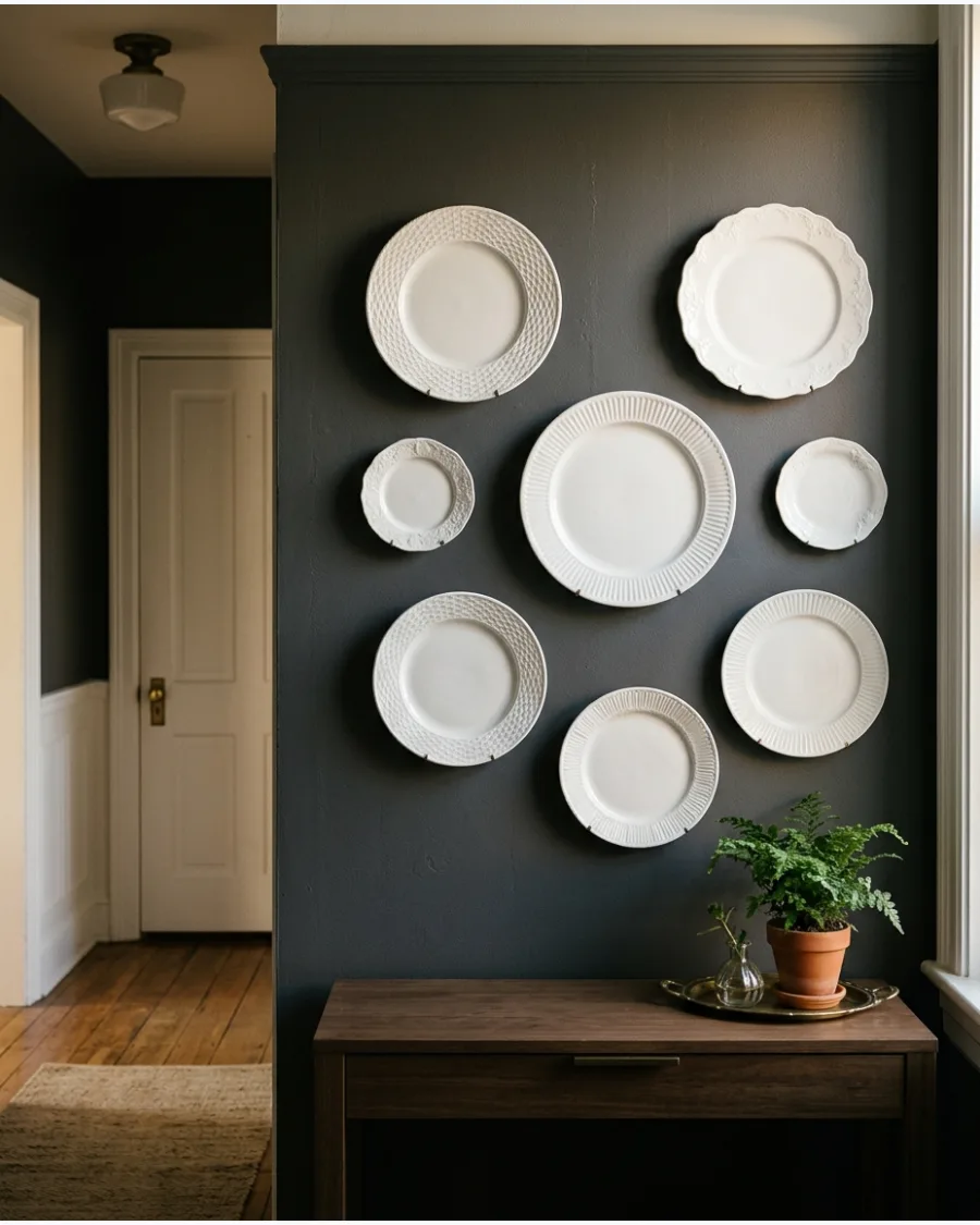 24. Monochromatic White Plate Wall