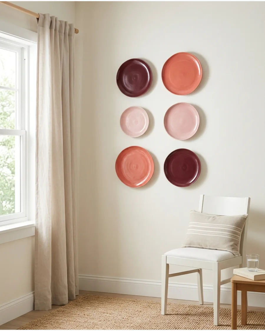 27. Pink and Red Plate Collection