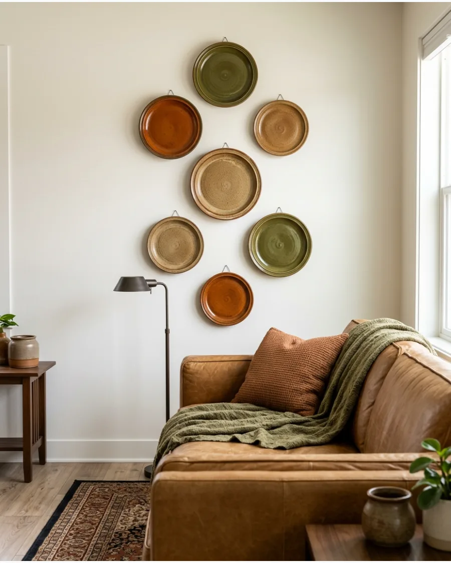 28. Earth-Tone Ceramic Wall