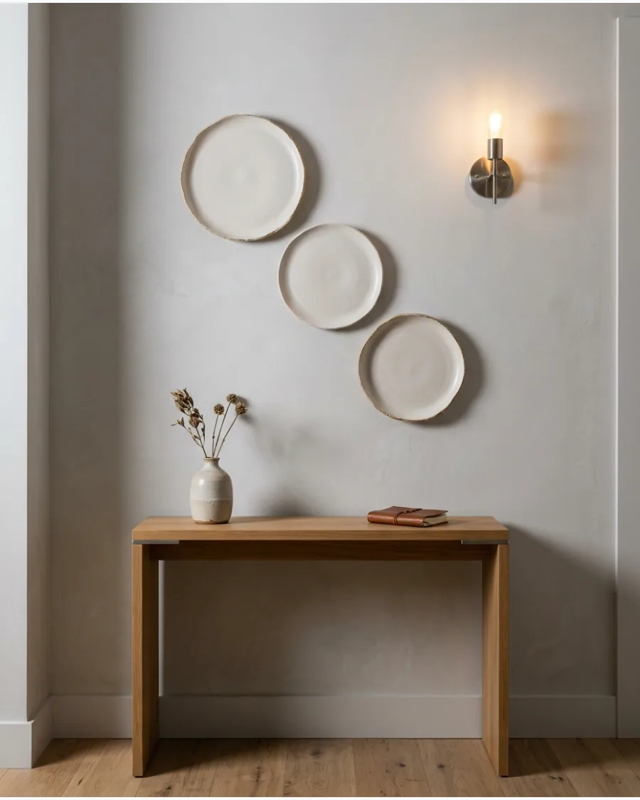 31. Minimalist Ceramic Plate Trio