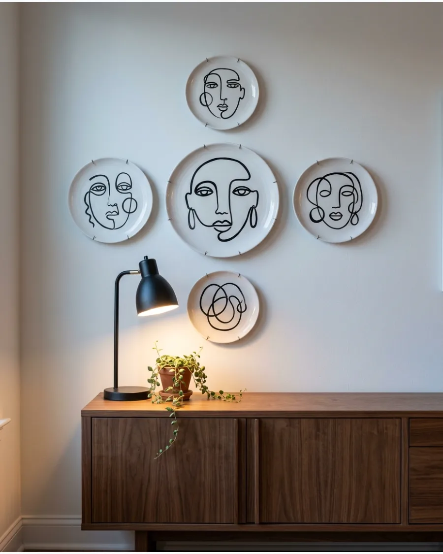 32. Abstract Art Plate Wall