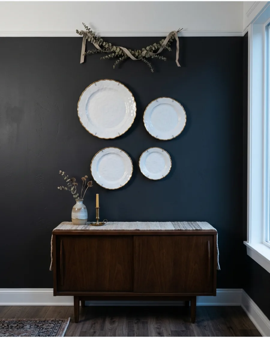 37. Sculptural Plates on a Dark Wall