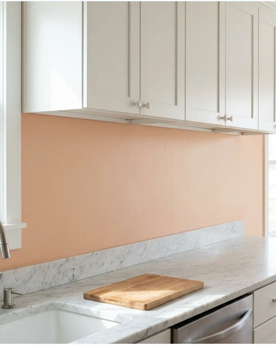 37. Soft Peach and White Contrast