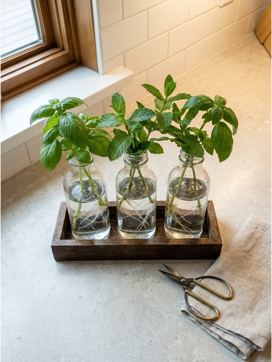 11. Create a Basil and Mint Propagation Station