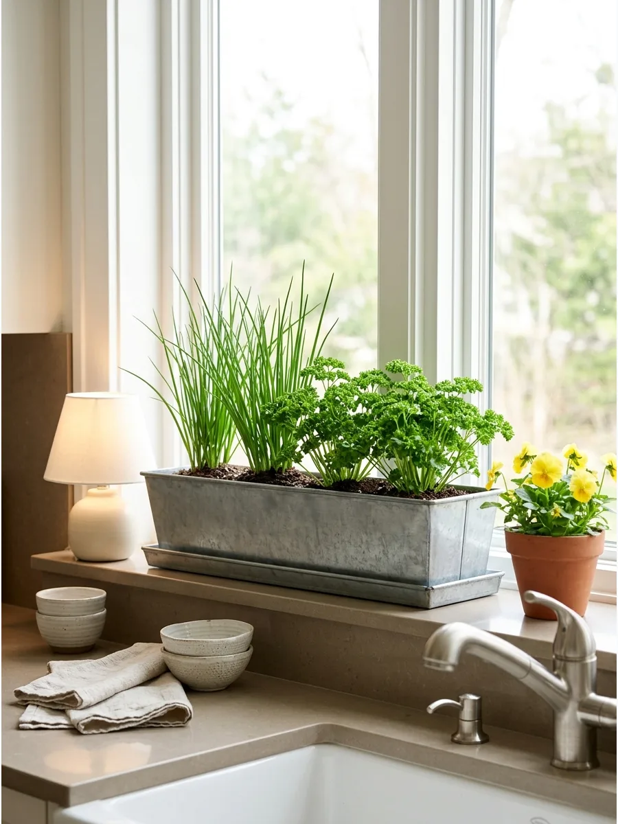 2. Grow Parsley and Chives in a Window Box