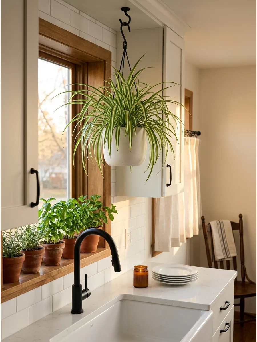 20. Hang a Spider Plant Above the Kitchen Sink