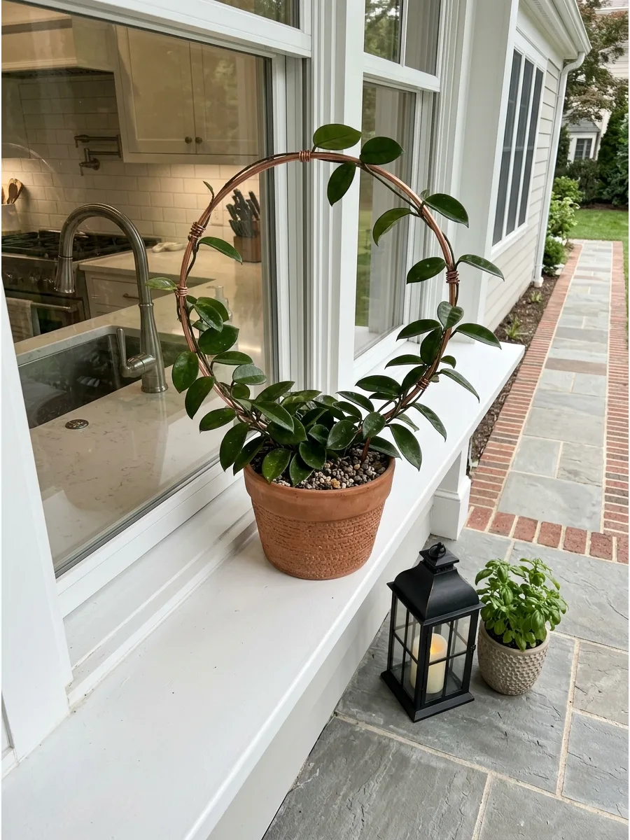 21. Train a Small Hoya on a Window Trellis