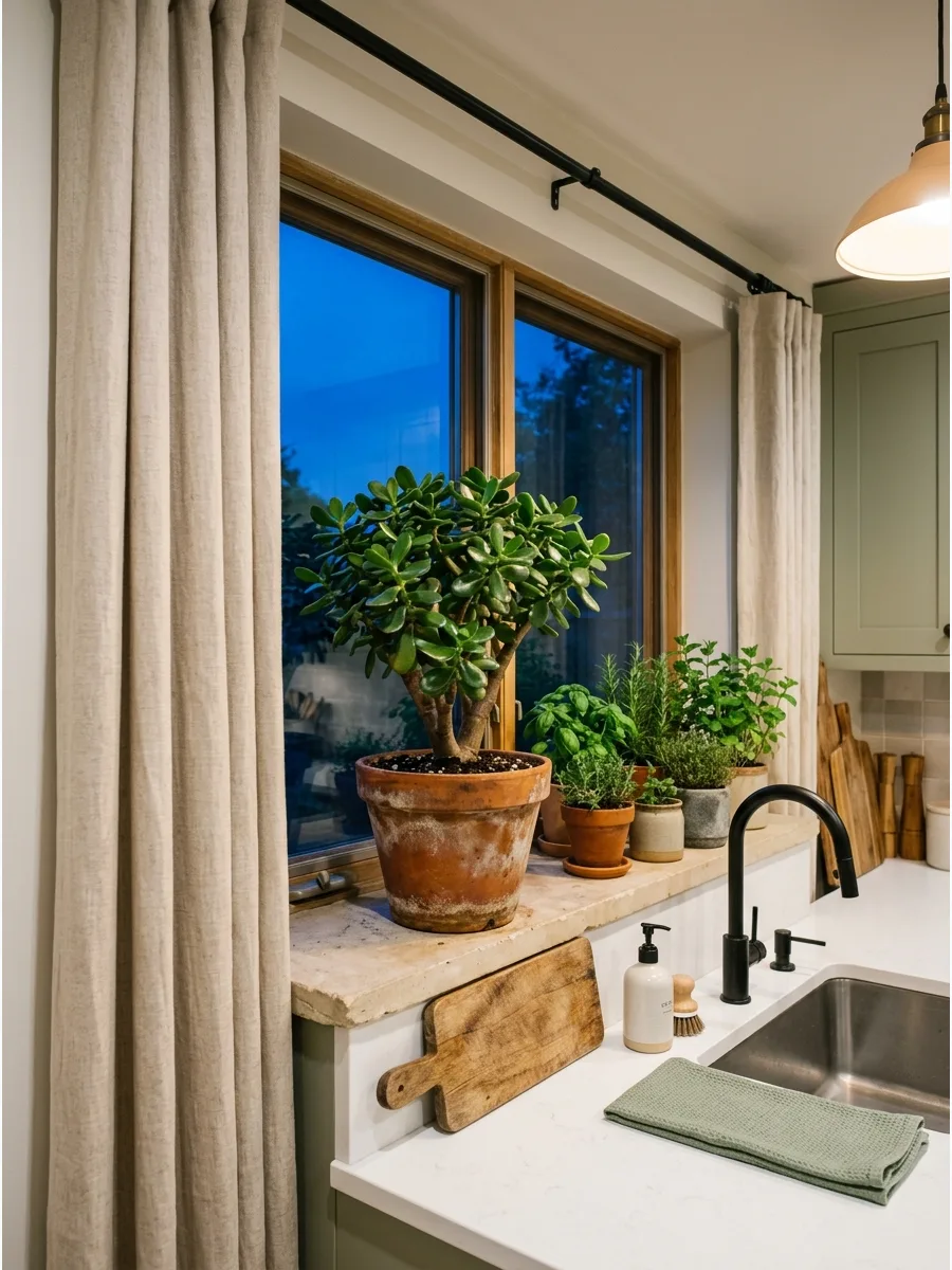 27. Place a Jade Plant in a Sunny Kitchen Window