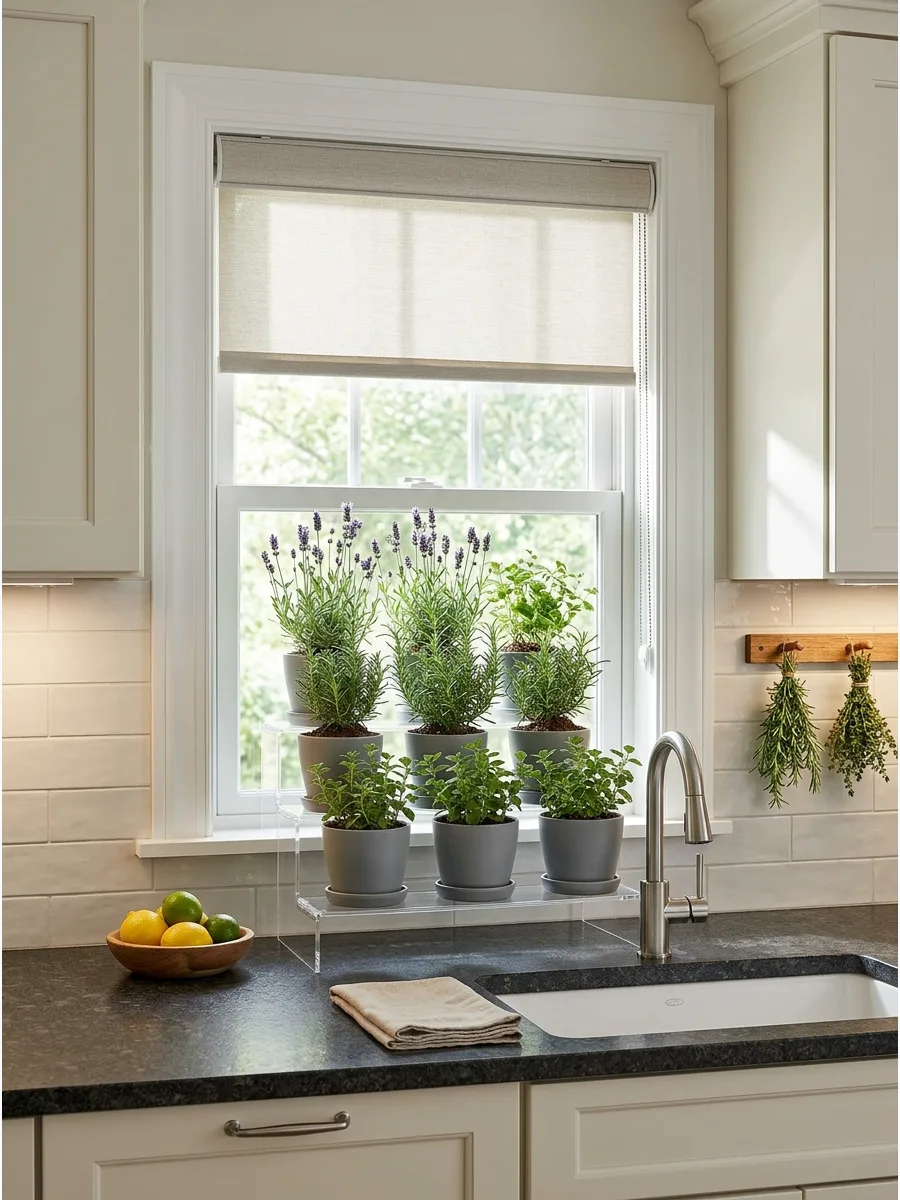 37. Place Plants on a Stepped Window Riser