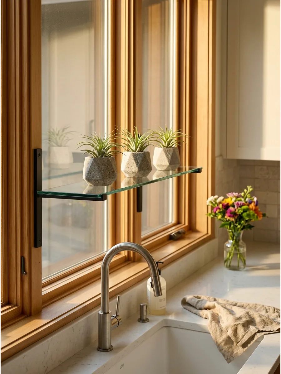 45. Create a Modern Glass-and-Metal Plant Shelf