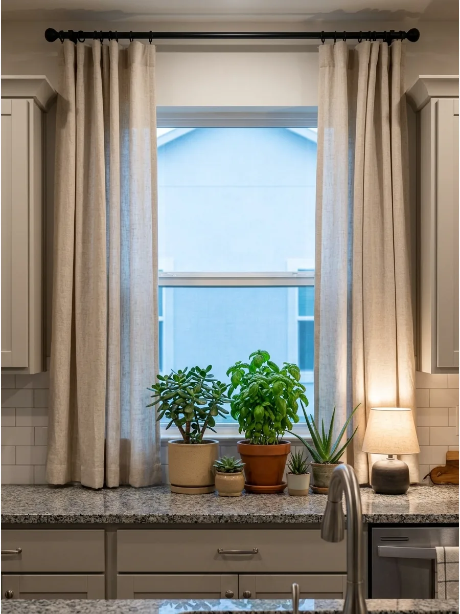 49. Combine Herbs and Succulents in a South-Facing Window