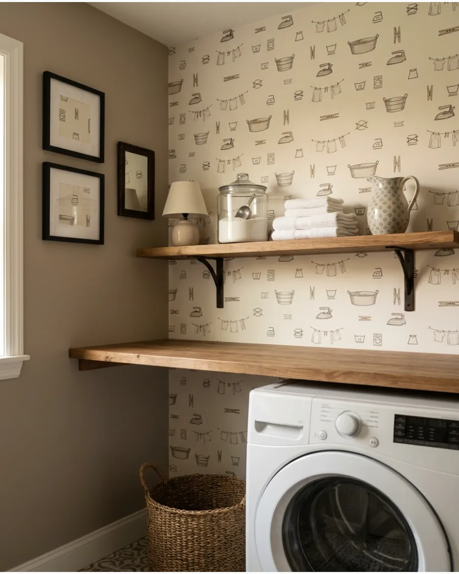 20. Vintage Laundry Illustration Wallpaper