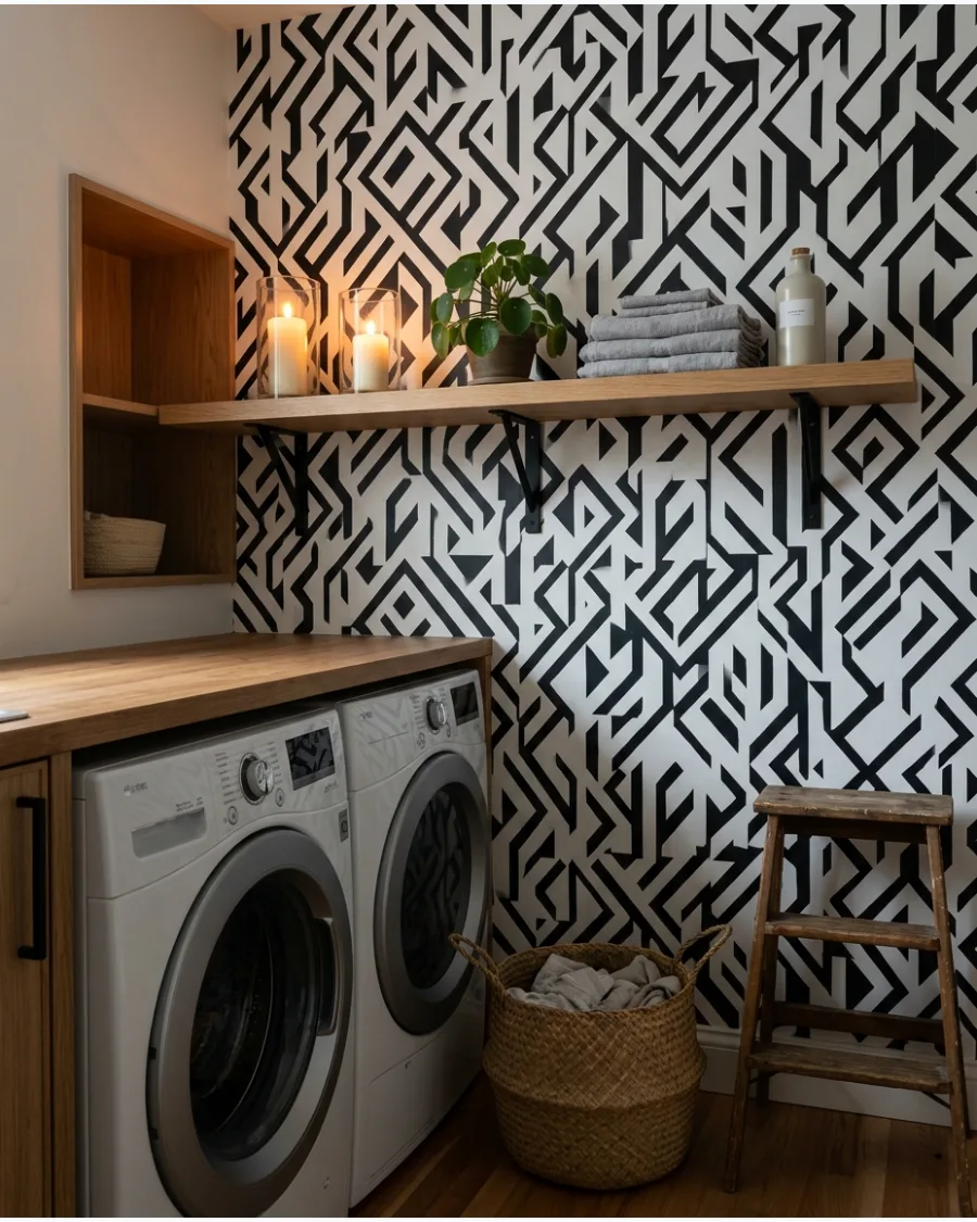 21. Black and White Geometric Wallpaper