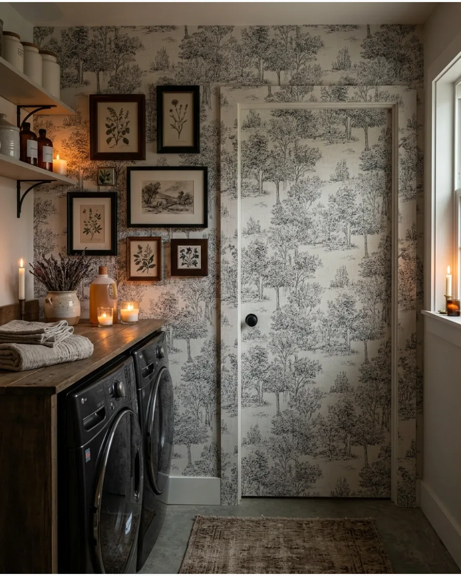 50. Wallpapered Hidden Door