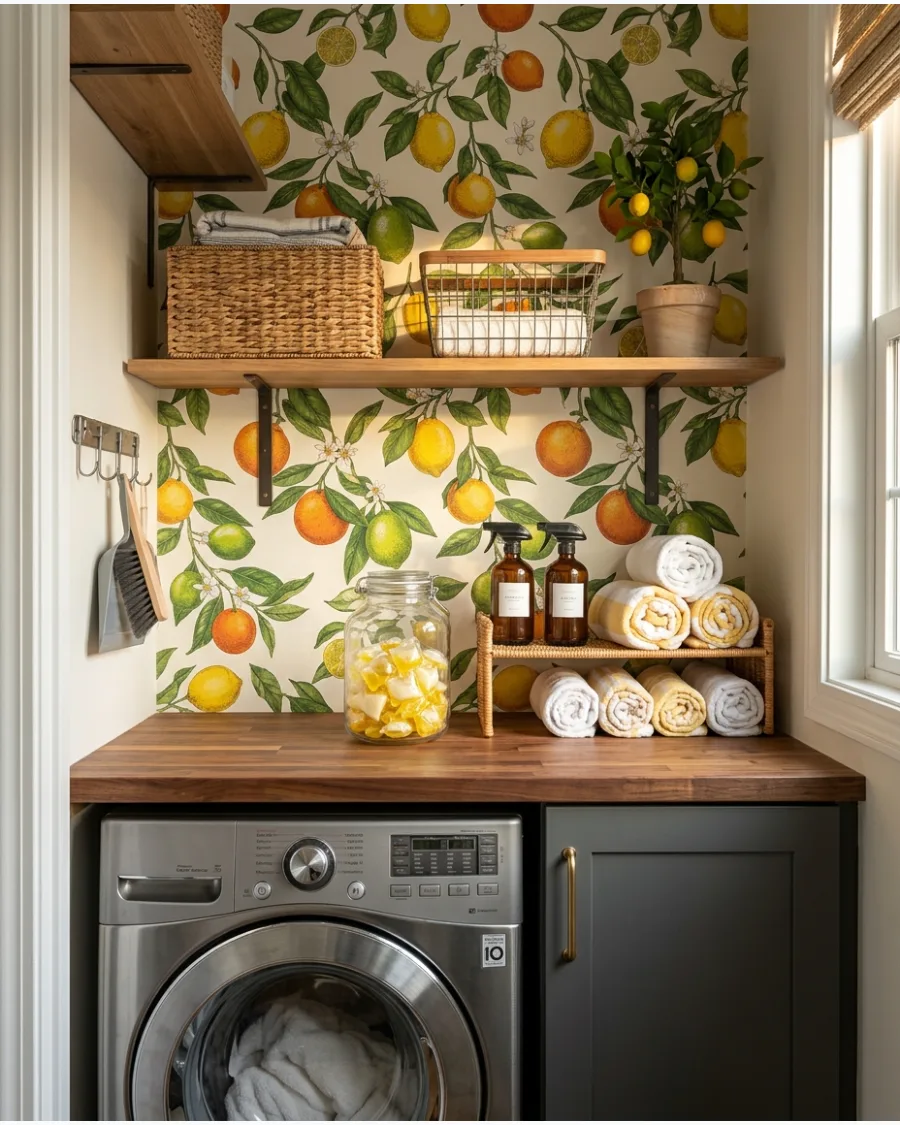 8. Citrus Botanical Wallpaper
