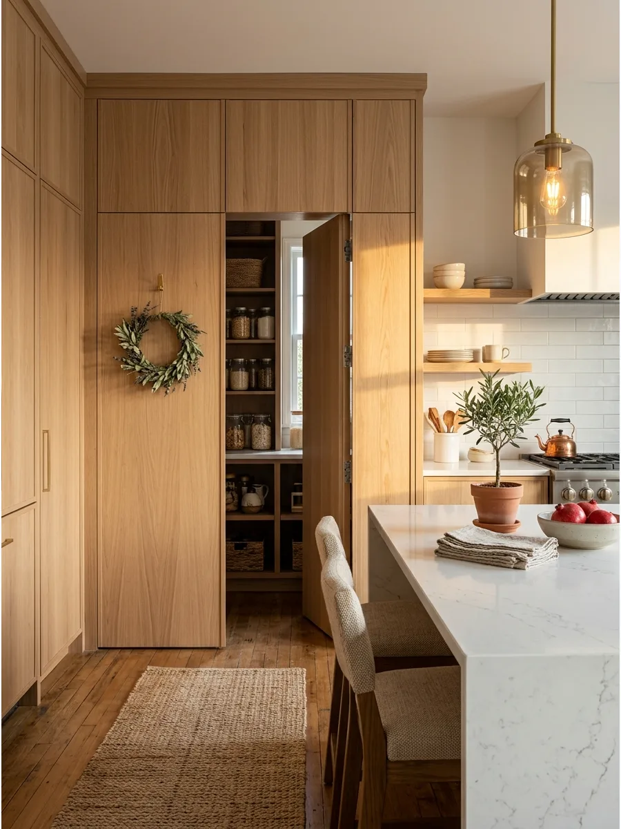 6. Pantry Door Behind Cabinet Panels