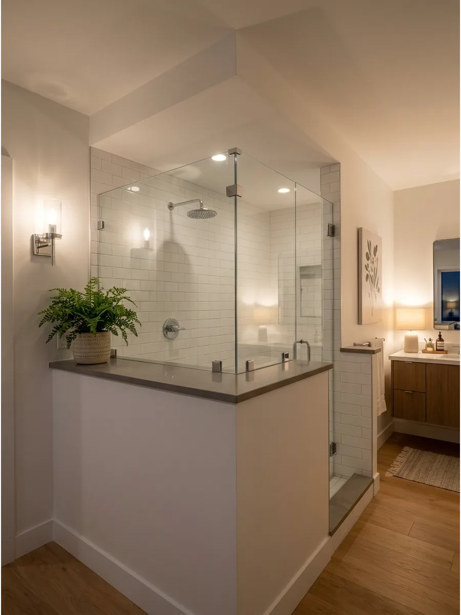 1. Modern Pony Wall Shower