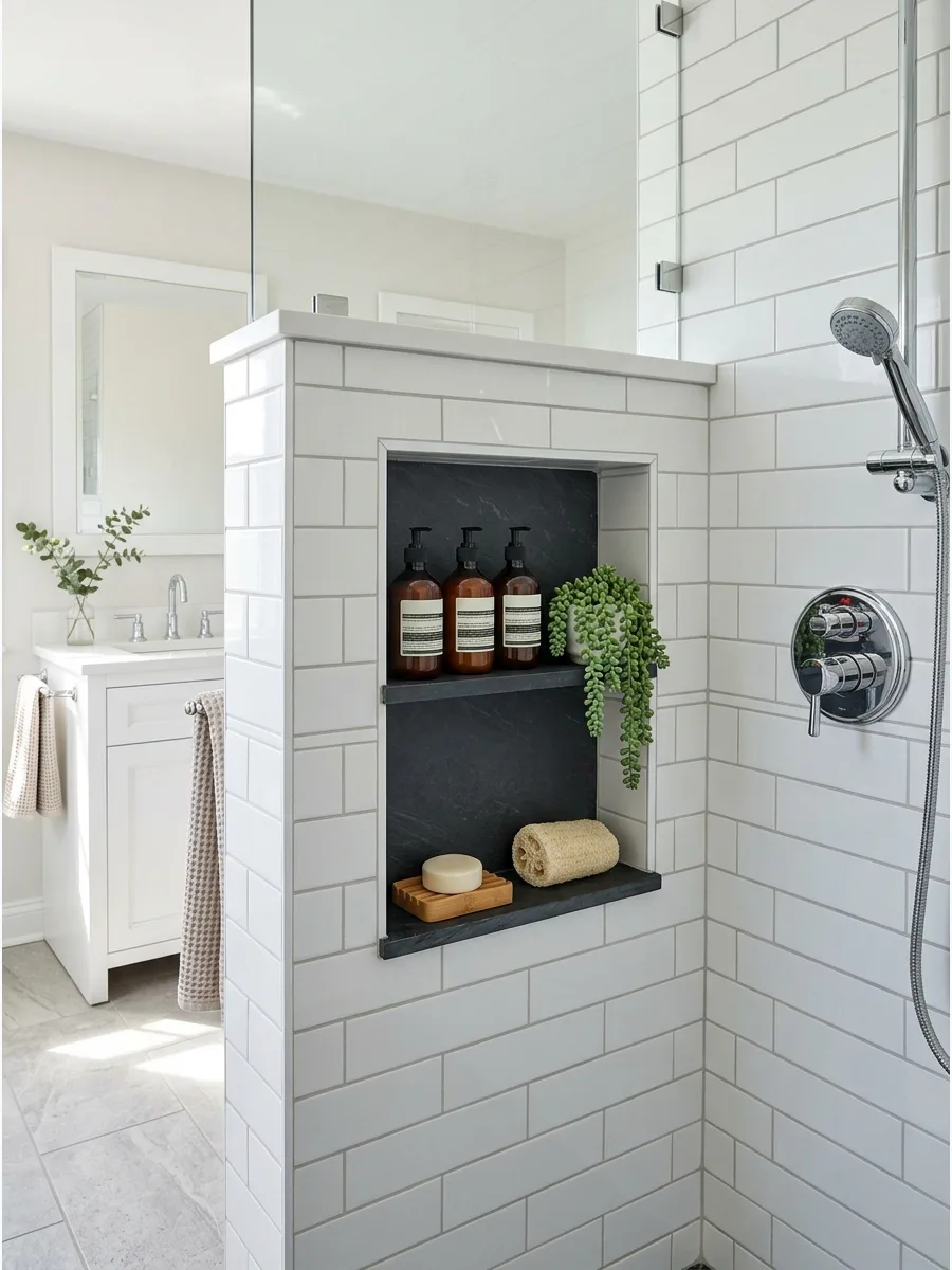 13. Pony Wall Shower Niche