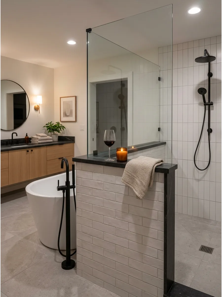 15. Tub and Shower Pony Wall