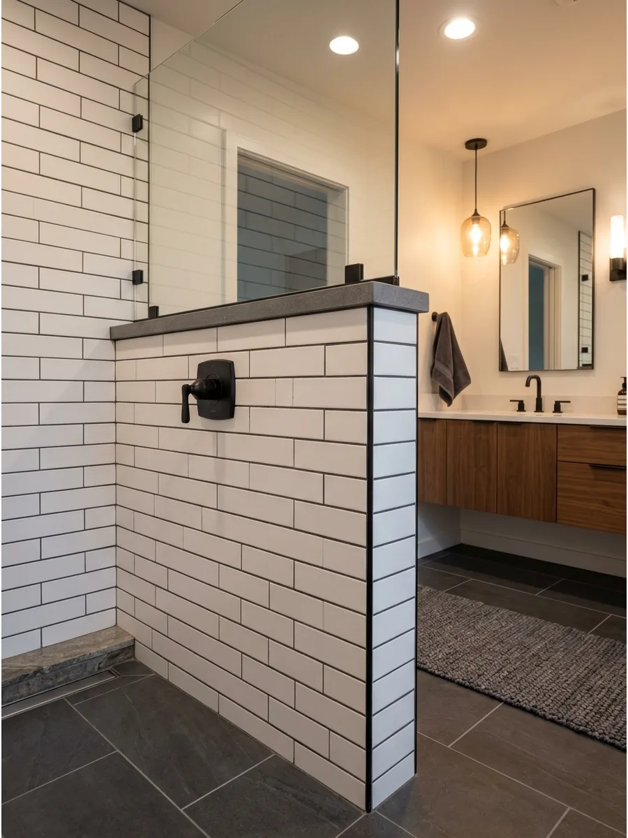21. Matte Black Fixture Pony Wall