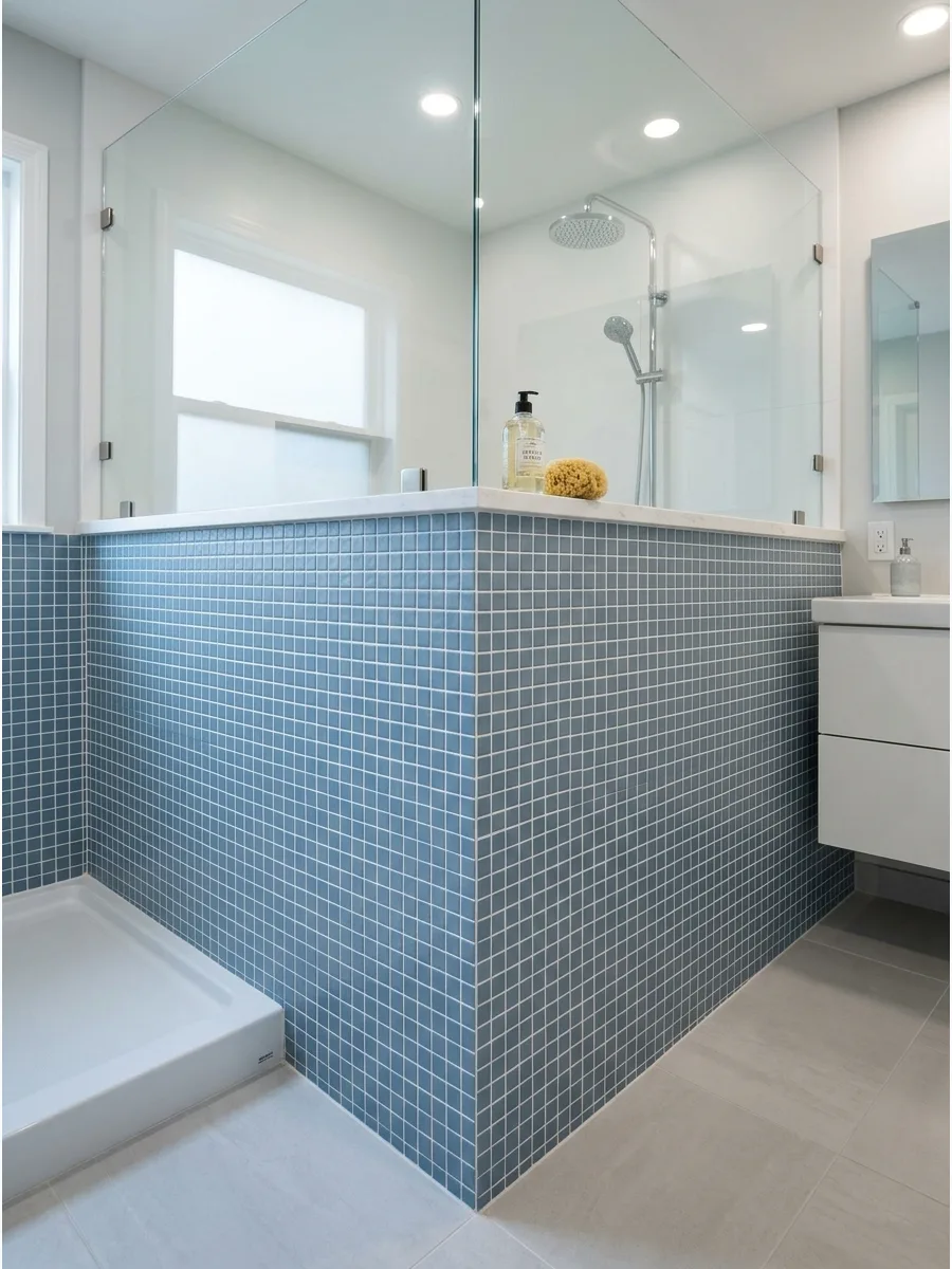 25. Angled Corner Pony Wall Design