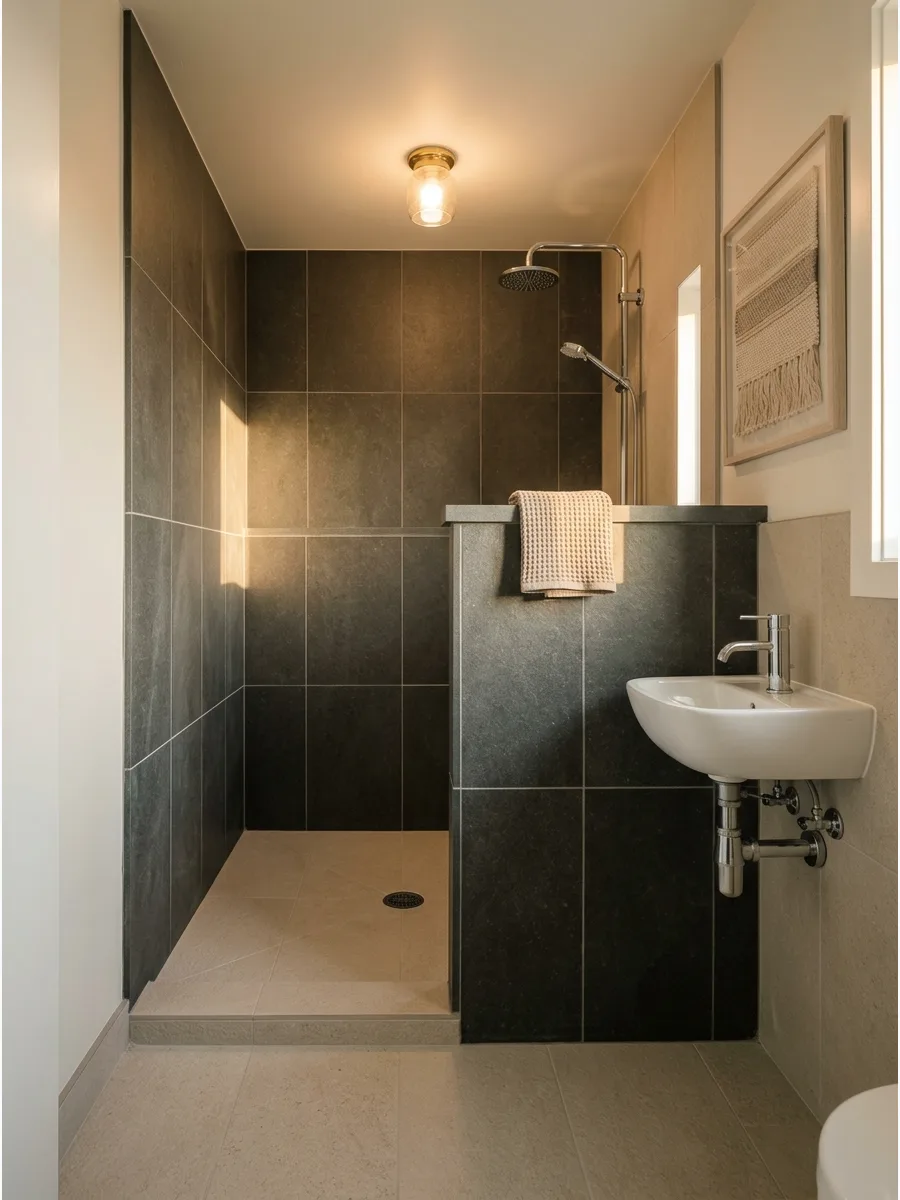 29. Tiny Wet Room Half Wall