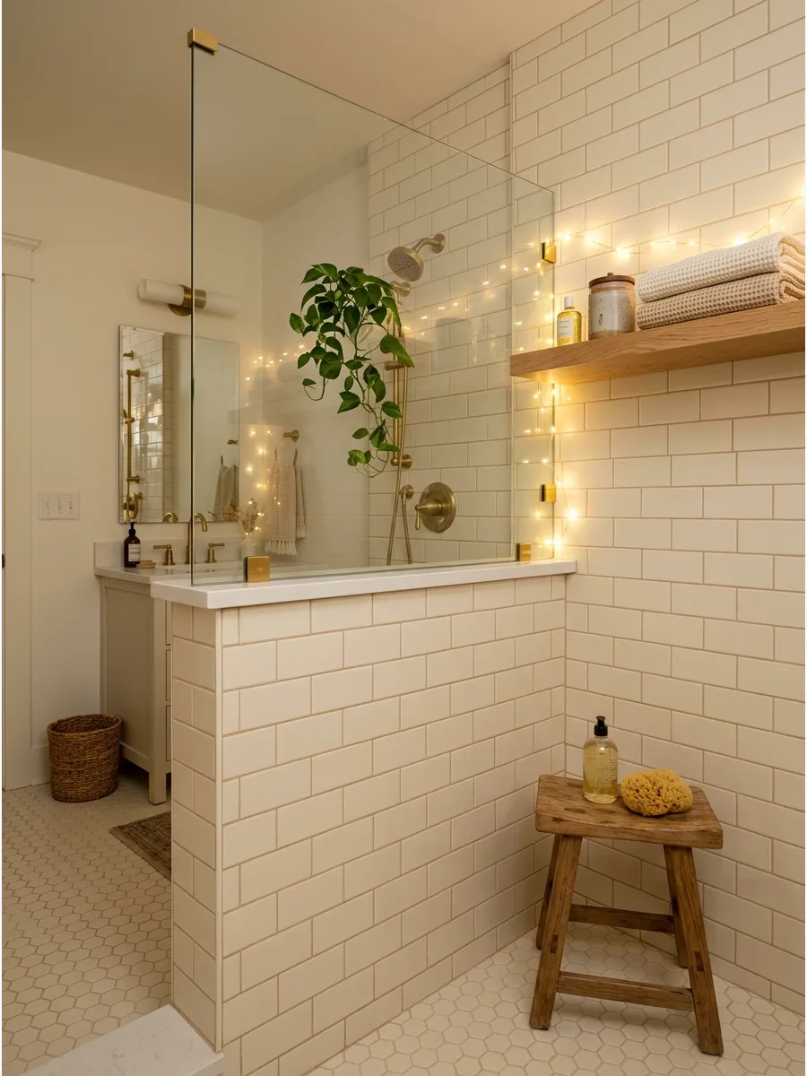 30. Light Toned Pony Wall Shower