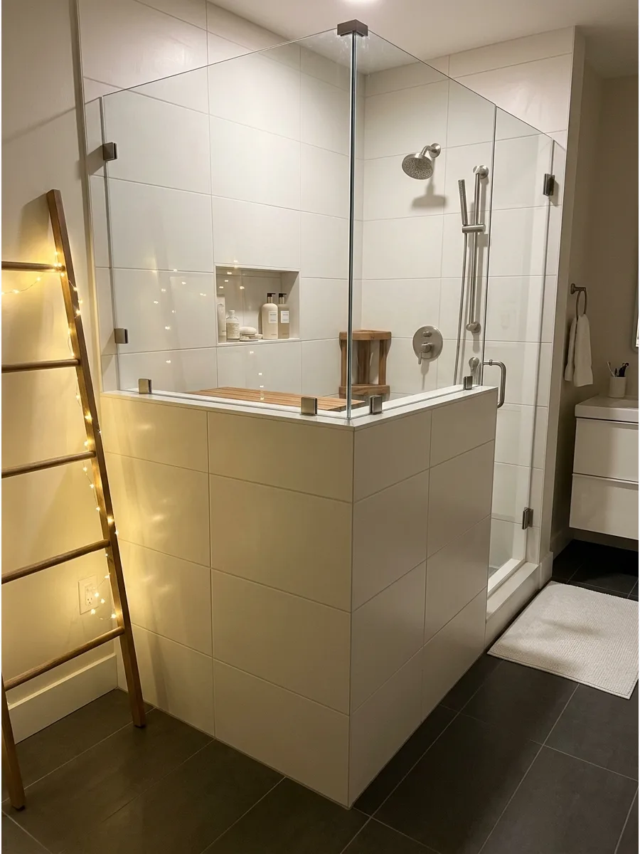 4. Minimalist Pony Wall Shower