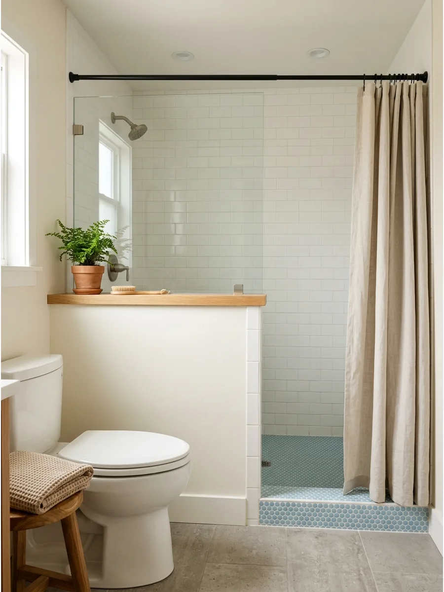 5. Small Bathroom Pony Wall