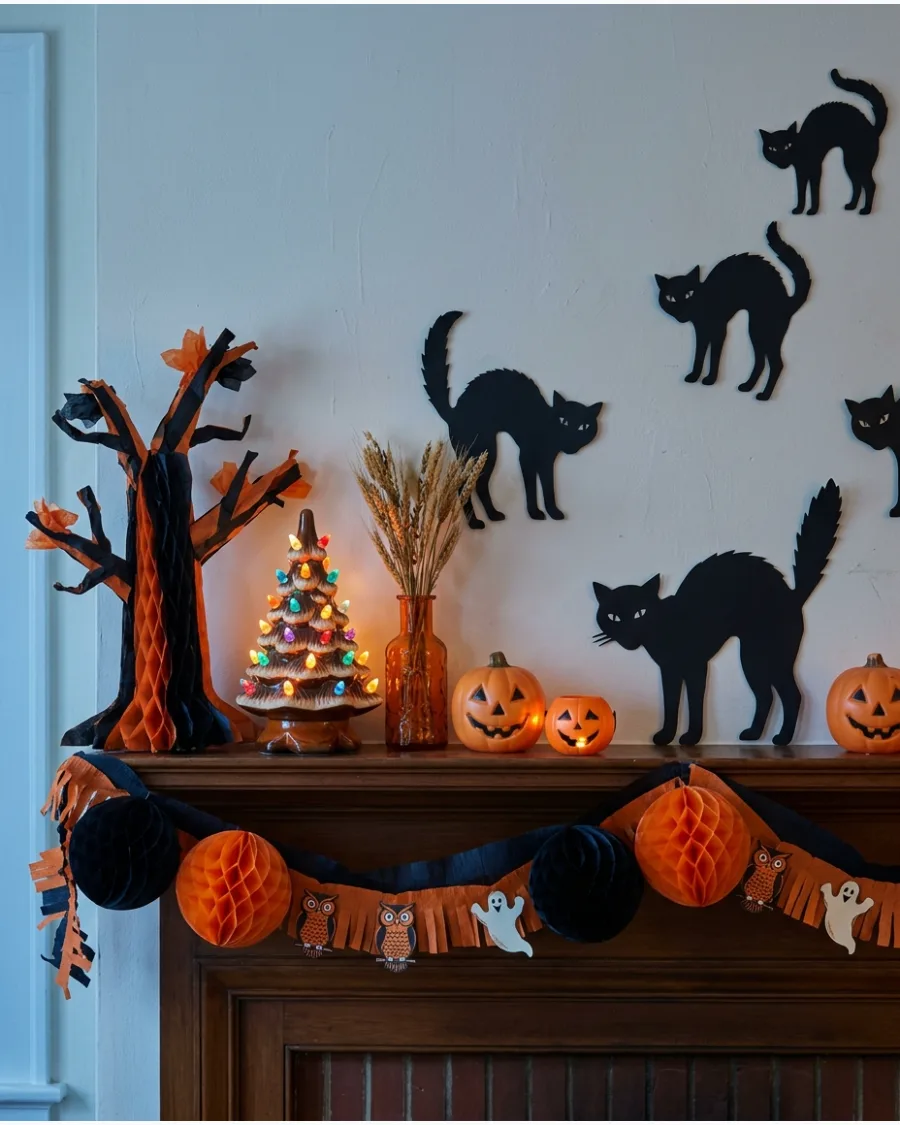 16. Halloween Silhouette Mantel