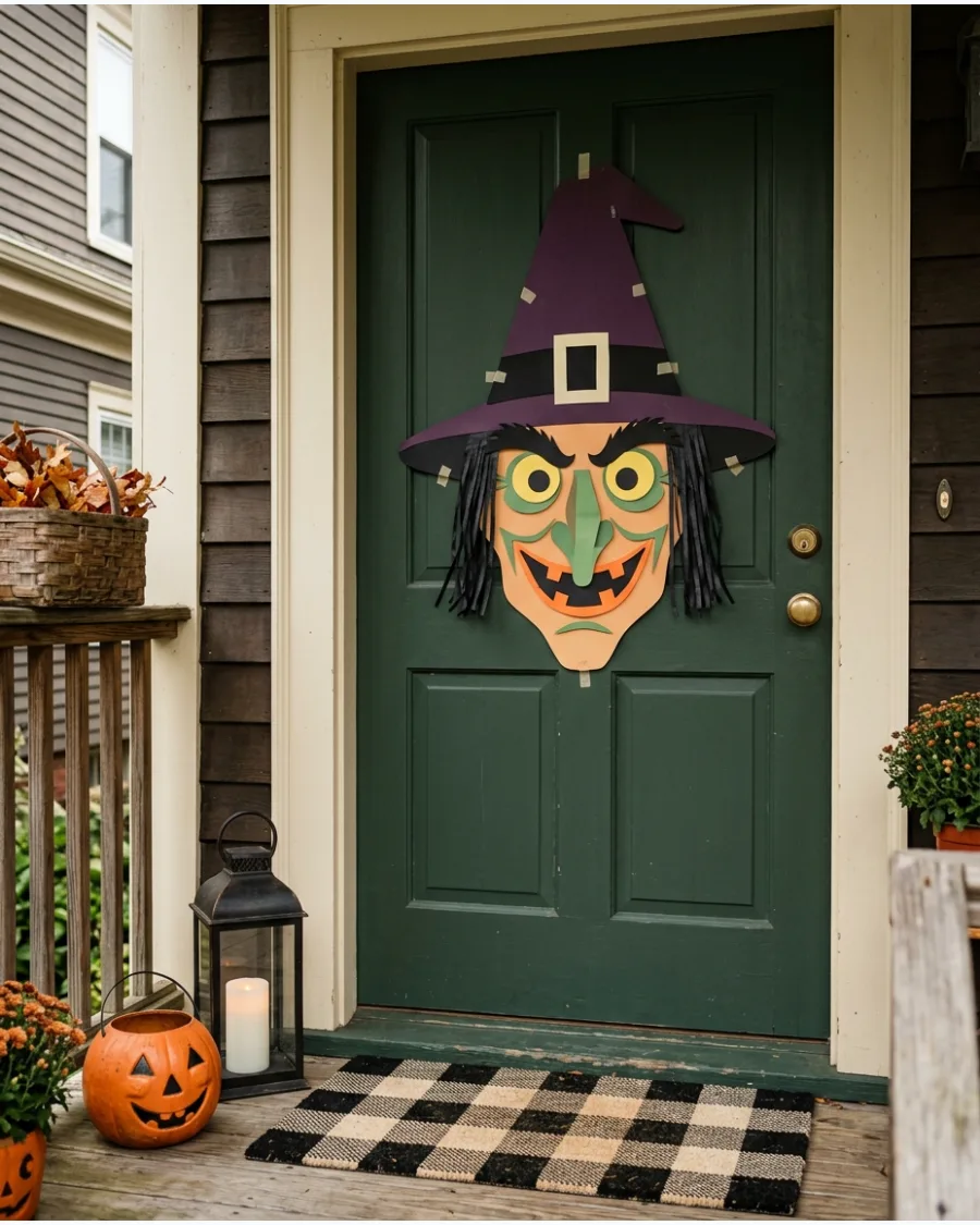 24. Paper Witch Door Decoration
