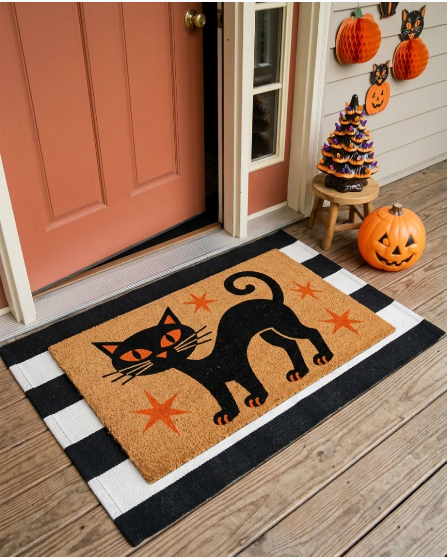 30. Mid-Century Halloween Doormat