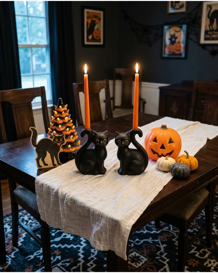 32. Black Cat Candleholders