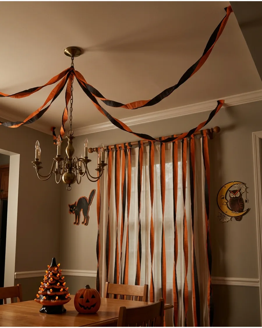 7. Crepe Paper Halloween Streamers