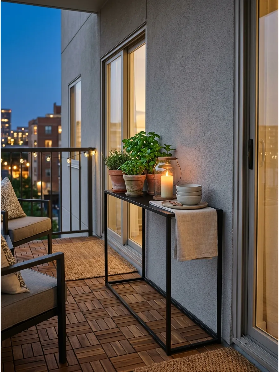 13. Narrow Console Table Balcony