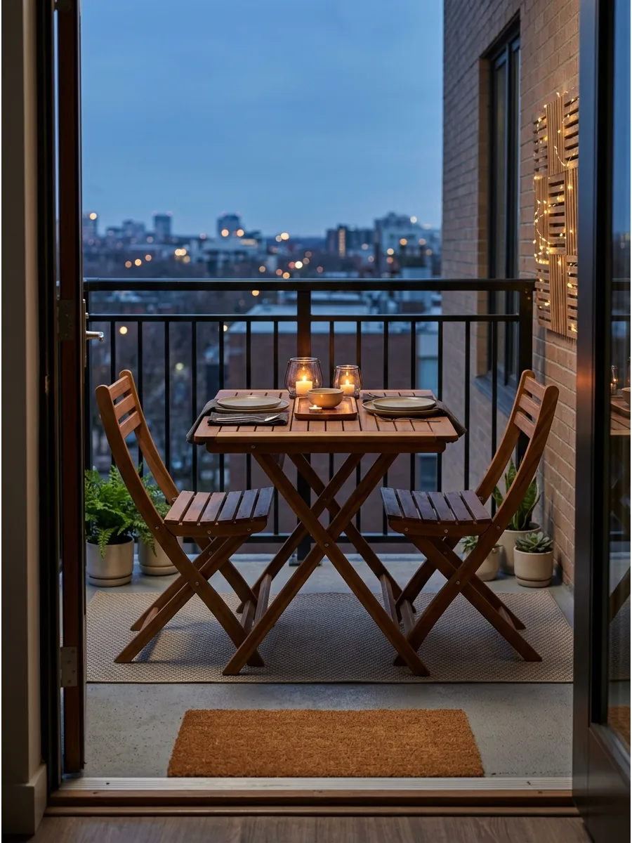 17. Foldable Balcony Dining Set
