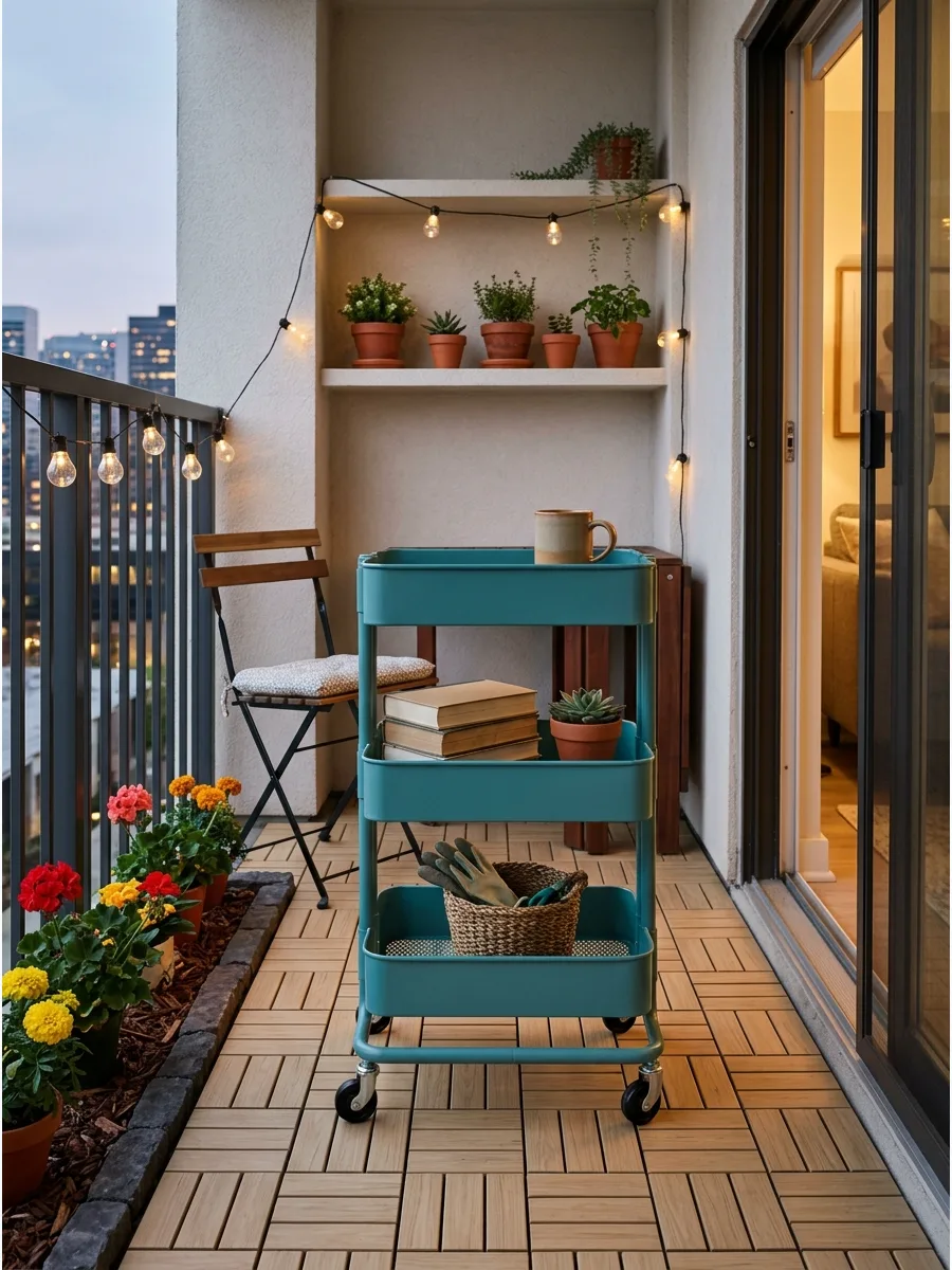 19. Multi-Use Balcony Cart