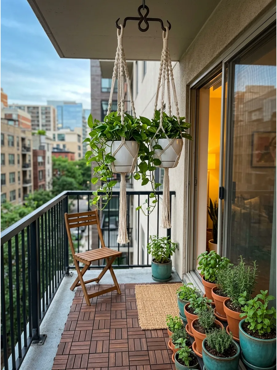 26. Hanging Plant Balcony