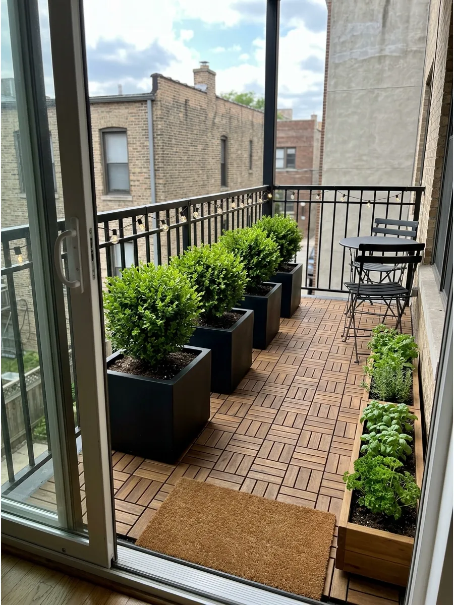 29. Matching Planter Balcony