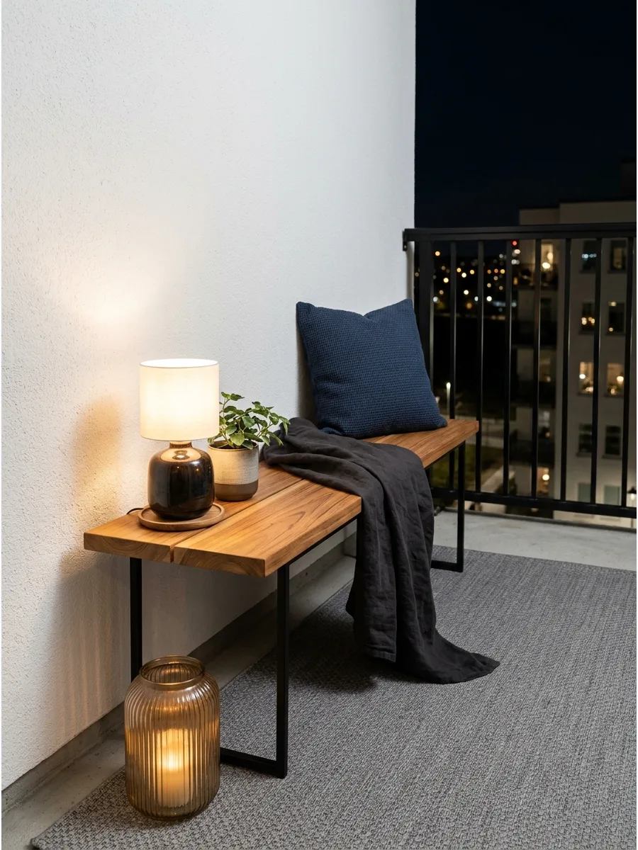 3. Slim Balcony Bench