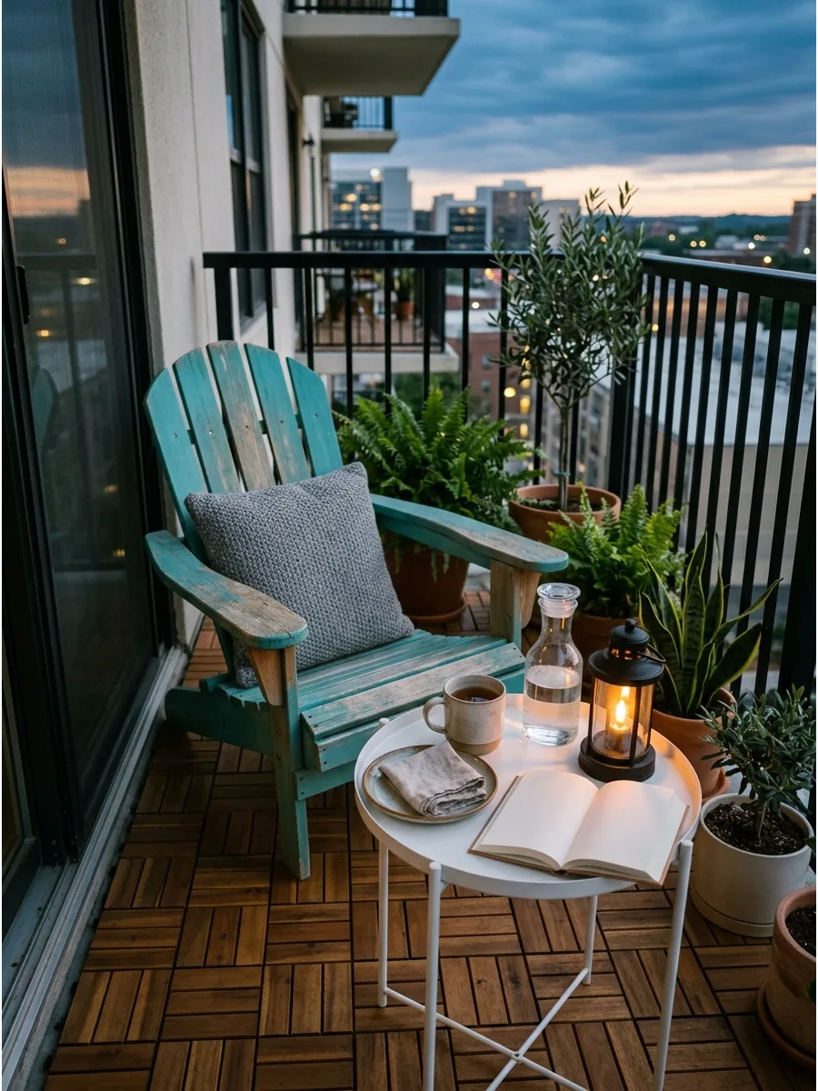 8. Balcony Chair With Side Table