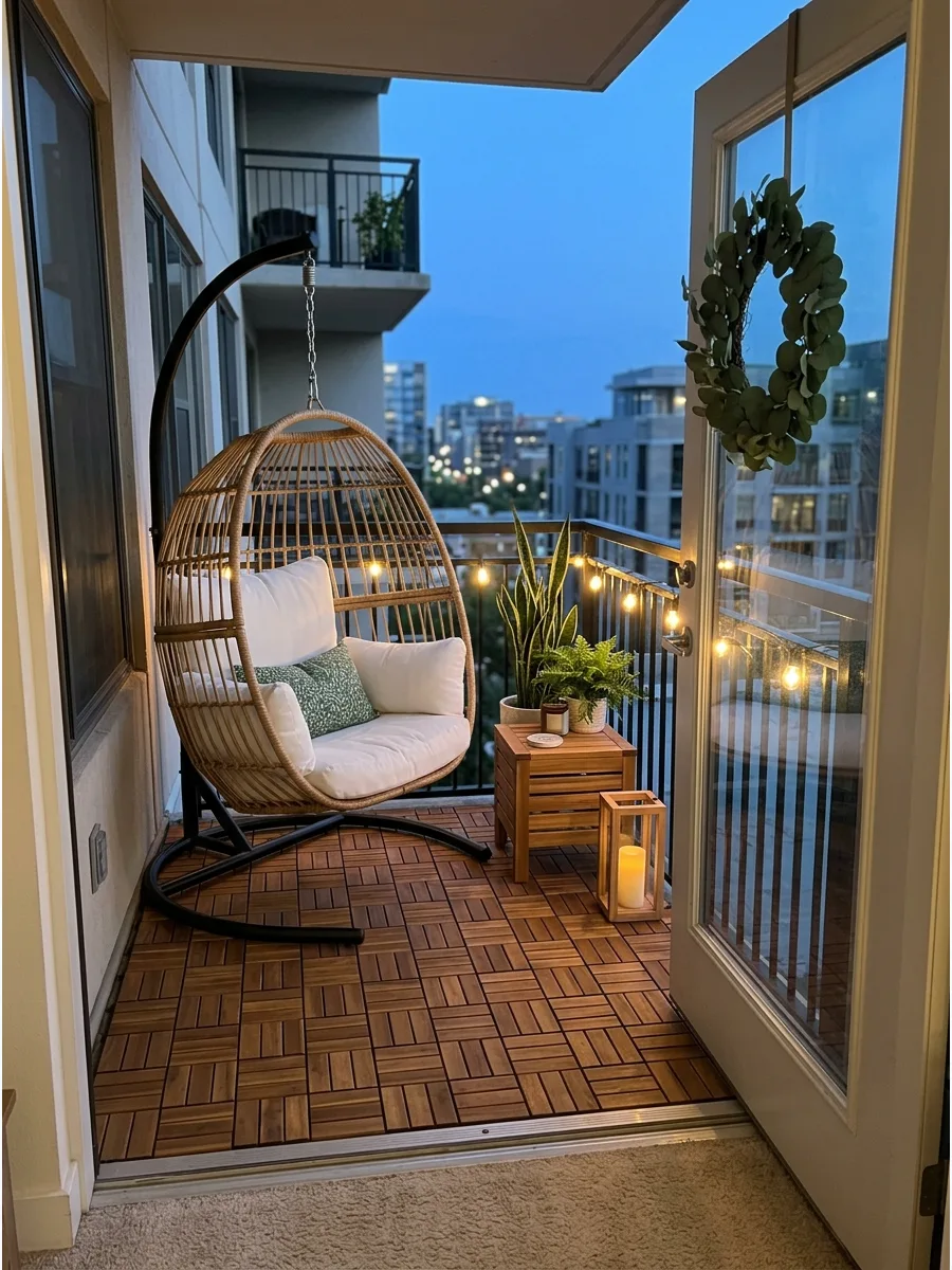 9. Hanging Egg Chair Balcony