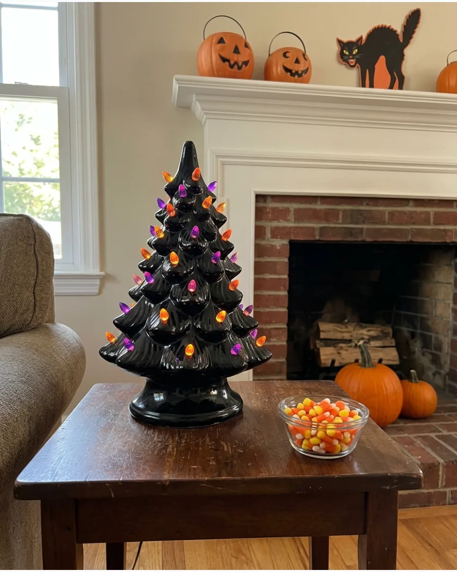 12. Vintage Halloween Ceramic Tree