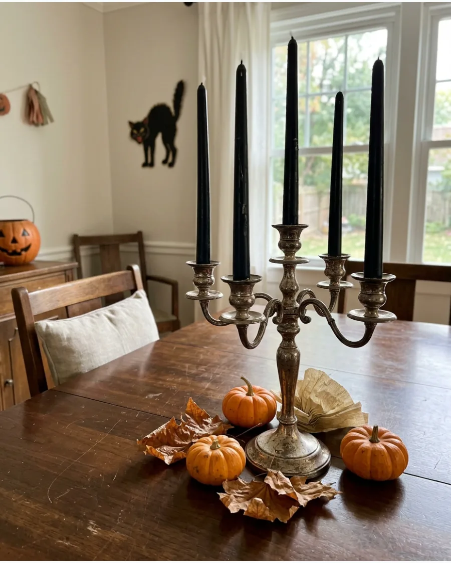 21. Antique Candelabra Centerpiece
