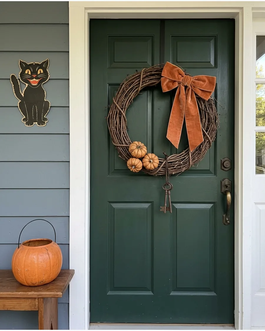 33. Antique-Inspired Halloween Wreath
