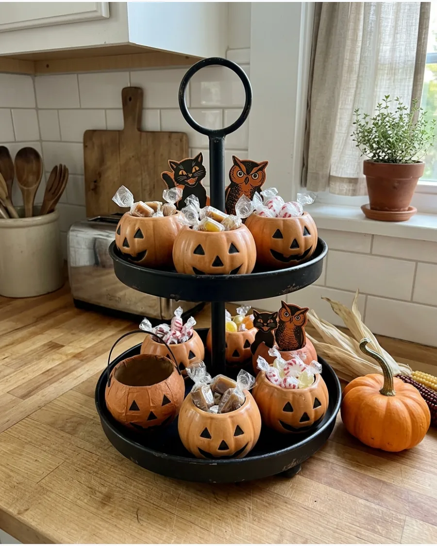 8. Old-Fashioned Pumpkin Candy Containers